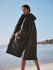 Chocolate Brown Active Swim Changing Robe - Image 5 of 7