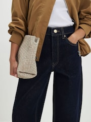 River Island Blue Petite Mid Rise Barrel Leg Jeans - Image 3 of 4