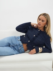 River Island Blue Petite Mid Rise Barrel Leg Jeans - Image 2 of 4