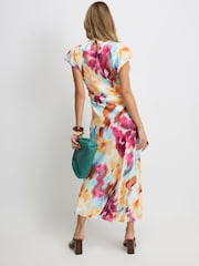 River Island Pink Sleeveless Tie Dye Printed Midi Dress - Image 3 of 4