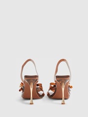 River Island Brown Perspex Flower Heeled Sandal - Image 4 of 6