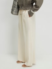 River Island Cream Wide Leg Smart Joggers - Image 2 of 4