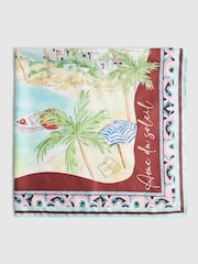 River Island White Palm Tree Large Neck Scarf - Image 2 of 3