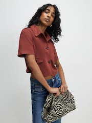 River Island Orange Pocket Detail Shirt Top - Image 1 of 4