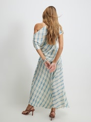 River Island Blue Check Maxi Skirt - Image 3 of 4