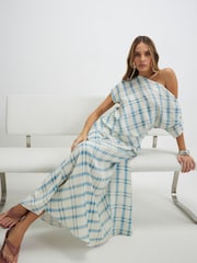 River Island Blue Check Maxi Skirt - Image 4 of 4