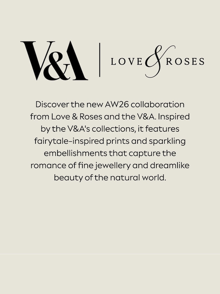 Love & Roses X V&A Black Jacquard Lantern Skirt - Image 6 of 6