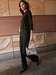 Chocolate Brown Long Sleeve Crew Neck T-Shirt - Image 4 of 9
