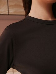 Chocolate Brown Long Sleeve Crew Neck T-Shirt - Image 6 of 9