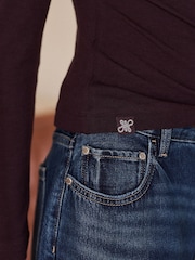 Wine Premium Wool Roll Neck Long Sleeve T-Shirt - Image 4 of 4
