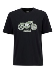 Barbour® International Black Piston Graphic  T-Shirt - Image 5 of 5