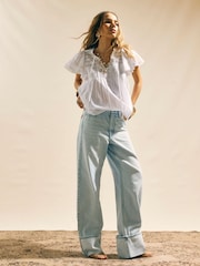 River Island Ruffle Sleeve Lace Blouse - 画像 1 / 4