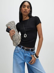 River Island Black Short Sleeve Texture Baby T-Shirt - Image 1 of 4