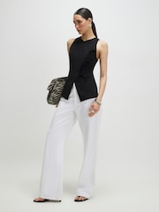 River Island Black Asymmetric Bow Tie Front Waistcoat - Image 3 of 4