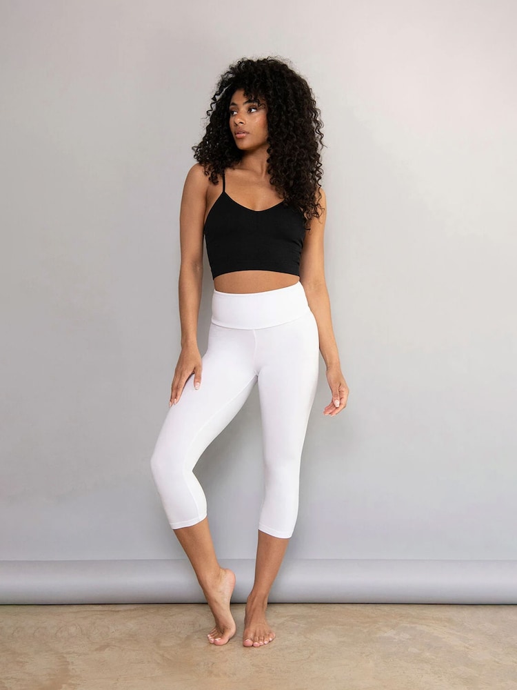 LOVALL White Lightweight Cropped Leggings - Image 1 of 5