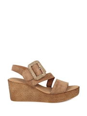 Gabor Brown Embrace High Wedge Sandals - Image 1 of 5