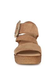 Gabor Brown Embrace High Wedge Sandals - Image 4 of 5