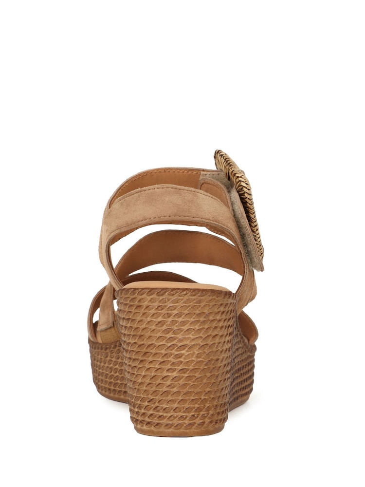 Gabor Brown Embrace High Wedge Sandals - Image 5 of 5