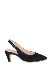 Gabor Dark Blue Suede Lazona Slingback Court Shoes - Image 1 of 5