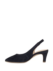 Gabor Dark Blue Suede Lazona Slingback Court Shoes - Image 2 of 5