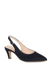 Gabor Dark Blue Suede Lazona Slingback Court Shoes - Image 3 of 5