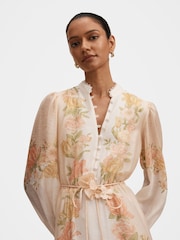 Forever New Cream Christina Petite Floral Tie Midi Dress - Image 3 of 4