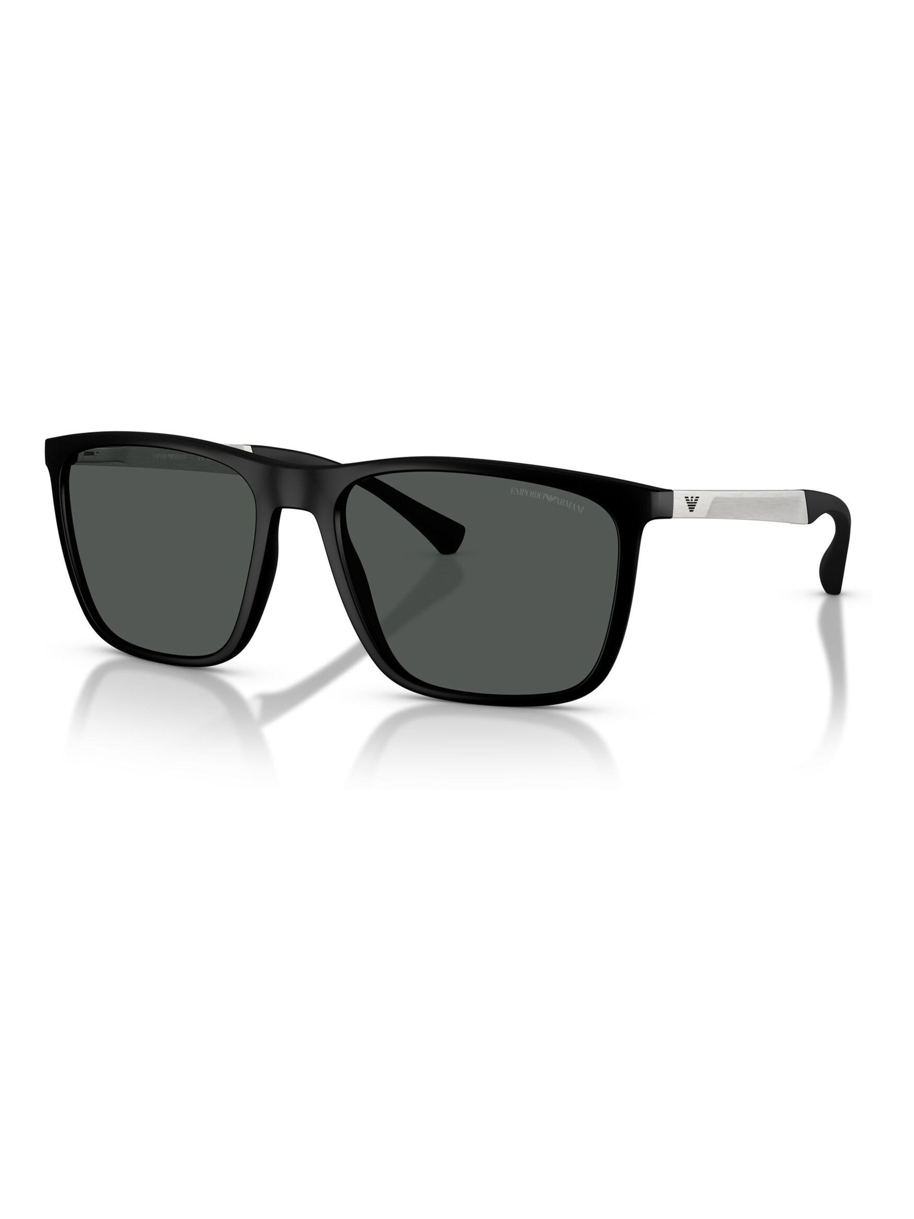 Emporio Armani Men's Grey Man Ea4150 506387 Sunglasses Injected Black Squared Normal - Image 8