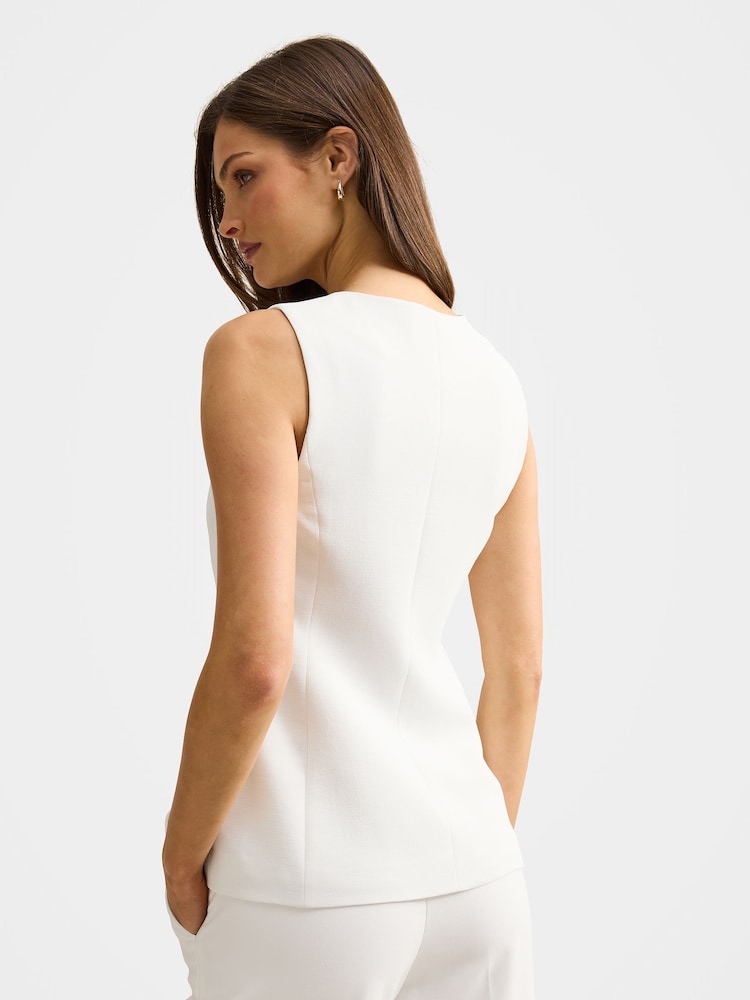 Forever New White Ayla Contrast Waistcoat - Image 2 of 5 Forever New White Ayla Contrast Waistcoat - Image 2 of 5