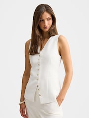Forever New White Ayla Contrast Waistcoat - Image 4 of 5