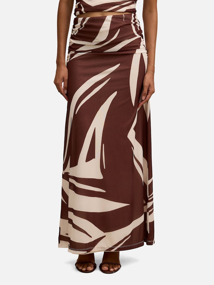 Forever New Brown Mimi Petite Flute Maxi Skirt - Image 1 of 5