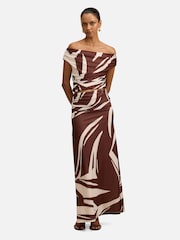 Forever New Brown Mimi Petite Flute Maxi Skirt - Image 5 of 5