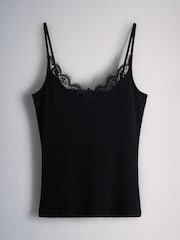 Grey/Charcoal/Black/White - Набор из 4 топов на бретелях в рубчик с кружевной отделкой The Set - Изображение 2 7