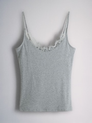 Grey/Charcoal/Black/White - Набор из 4 топов на бретелях в рубчик с кружевной отделкой The Set - Изображение 5 7