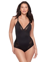 Miraclesuit Black Modern Romance Shaping Bodies With Firm Tummy Control With Lace Detail - Image 1 of 5