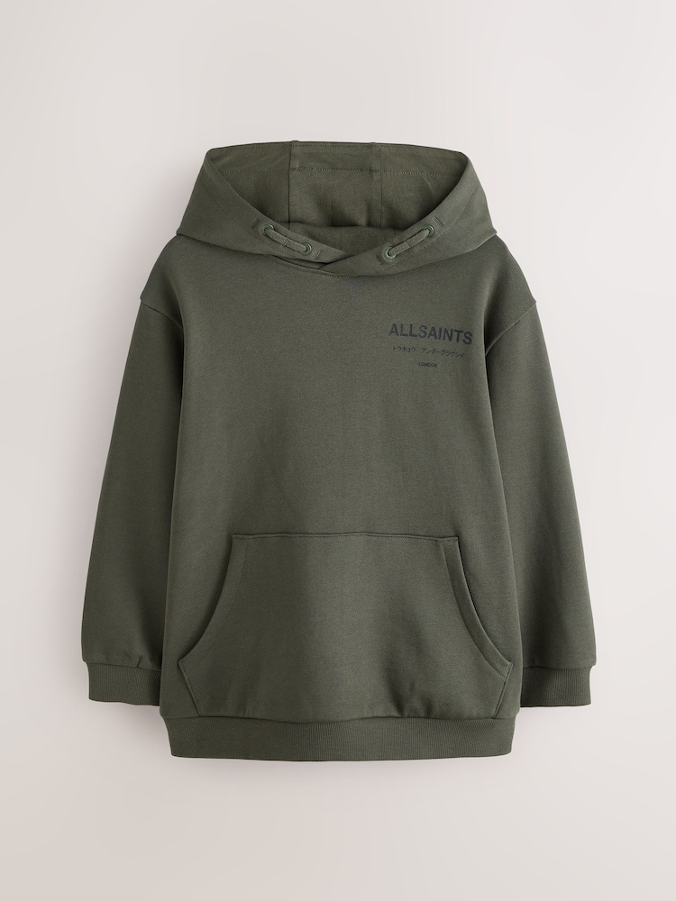 smALLSAINTS Dark Green Oversized Underground Pullover Hoodie - Image 1 of 8