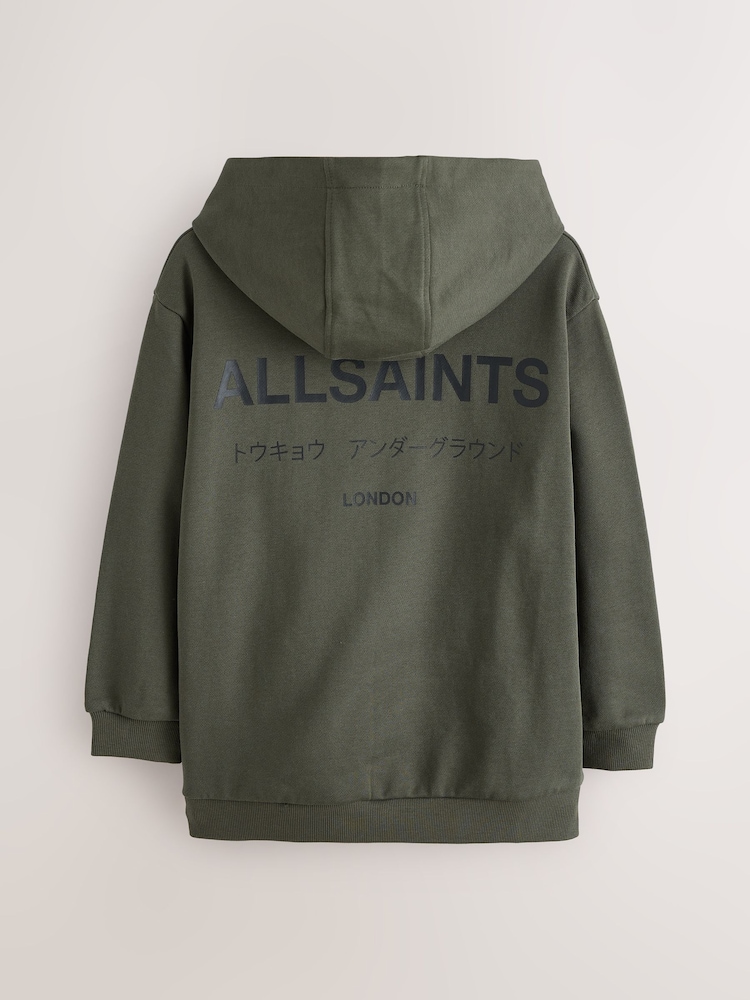 smALLSAINTS Dark Green Oversized Underground Pullover Hoodie - Image 2 of 8