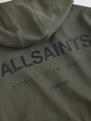 smALLSAINTS Dark Green Oversized Underground Pullover Hoodie - Image 7 of 8