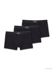 Calvin Klein Black Cotton Stretch Trunks 3 Pack - Image 1 of 4