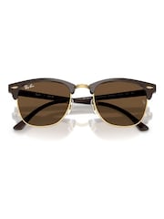 Ray-Ban Gold Clubmaster Square Sunglasses - Image 1 of 5