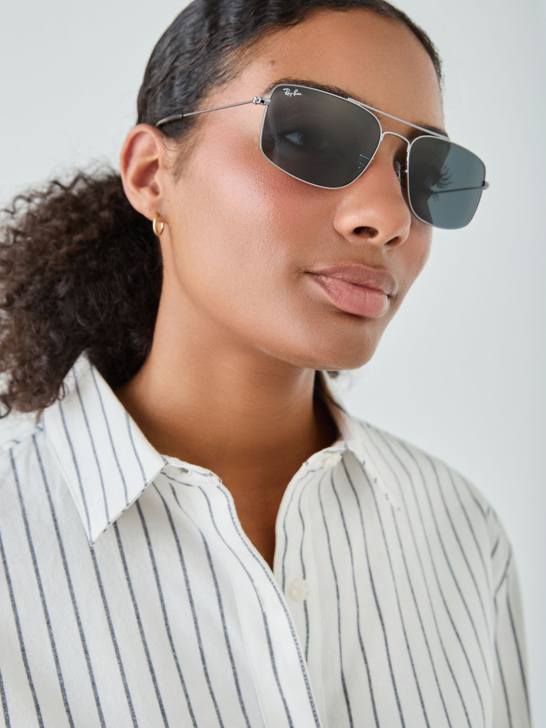 Ray-Ban Explorer 3 RB3779, Gunmetal Sunglasses Blue lenses, Mojo Glasses - Image 4