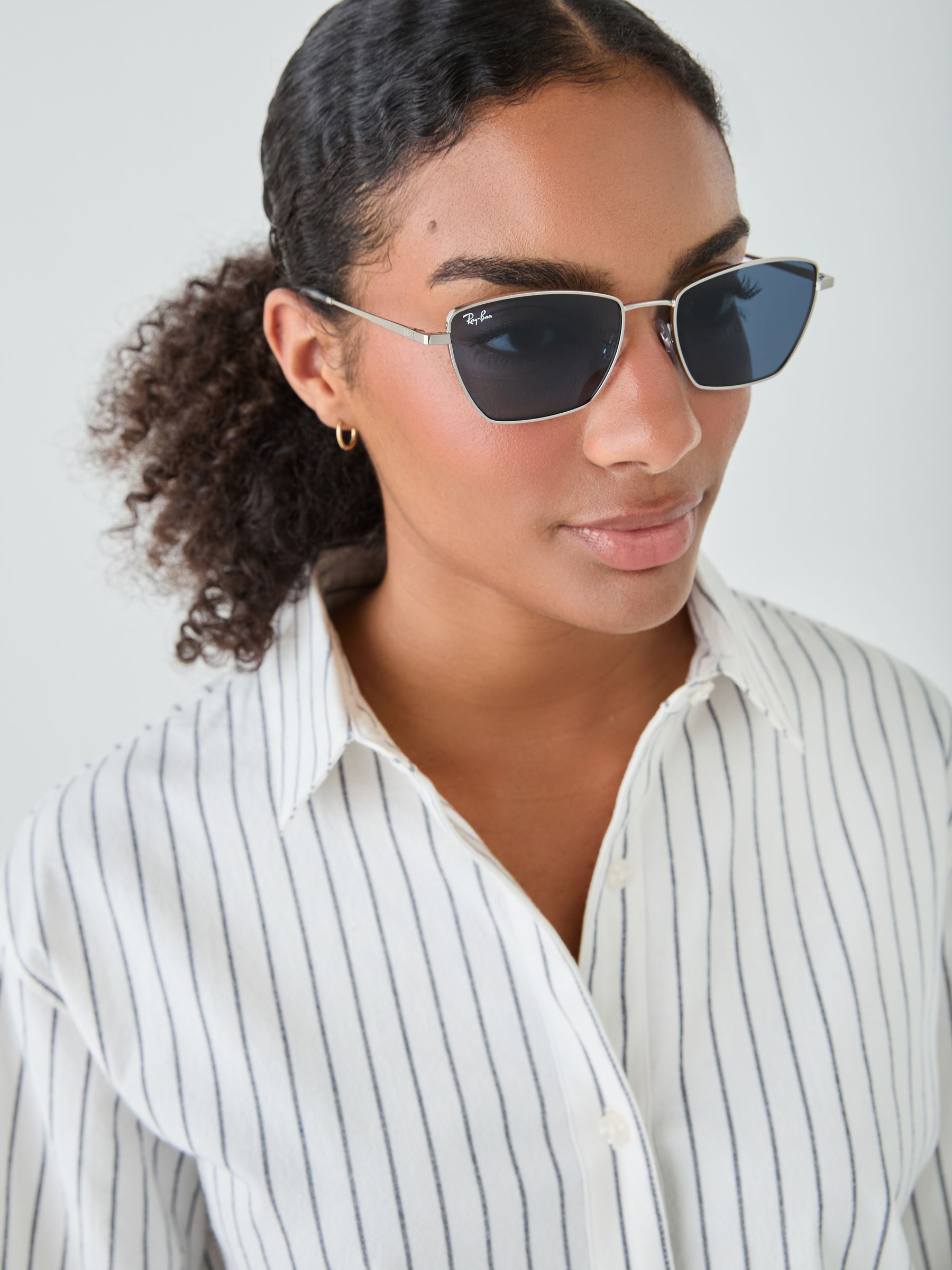 Ray-Ban Unisex Sunglass Drea Bio-Based - Frame color: Silver, Lens color: Dark Blue - Image 6