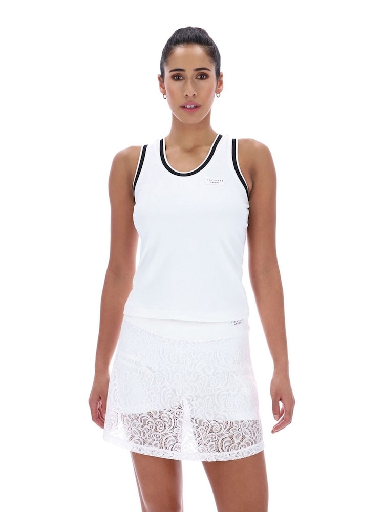 Ted Baker Sport Annabelle Lace Back Tennis Tank White Top - Image 1 of 4