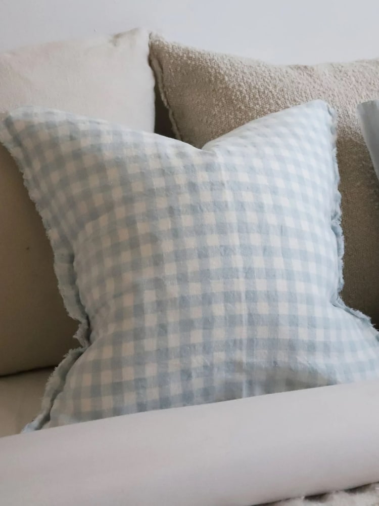 Ellenvale Interiors Blue Esmee Gingham Cushion Cover 45 x 45cm 45 X 45cm - Image 2 of 4