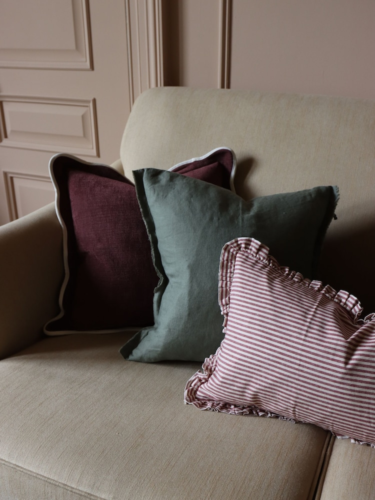 Ellenvale Interiors Plum Chloe Scalloped Edge Cushion 45 x 45cm Cover - Image 6 of 6