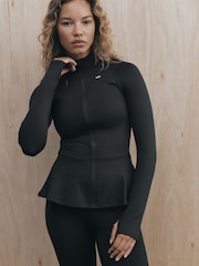 Qara - Self. Tam Fermuarlı Peplum Techinal Gödəkçə - 11şəkildən 3 şəkil