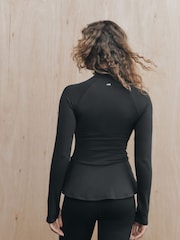 Qara - Self. Tam Fermuarlı Peplum Techinal Gödəkçə - 11şəkildən 6 şəkil
