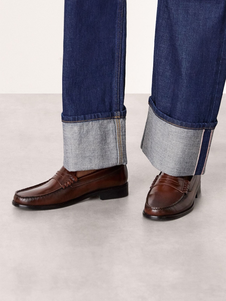 Whistles Brown Manny Slim Loafers - Image 1 of 4