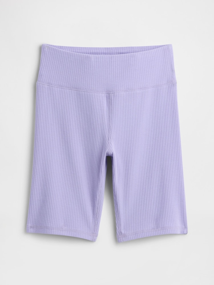 Gap Purple Ribbed Bike Shorts (4-13yrs) - Image 1 of 2