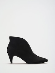 Friends Like These Black Wide Fit Faux Suede Deep Cut Kitten Heel Ankle Boots - Image 2 of 5