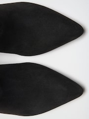 Friends Like These Black Wide Fit Faux Suede Deep Cut Kitten Heel Ankle Boots - Image 4 of 5